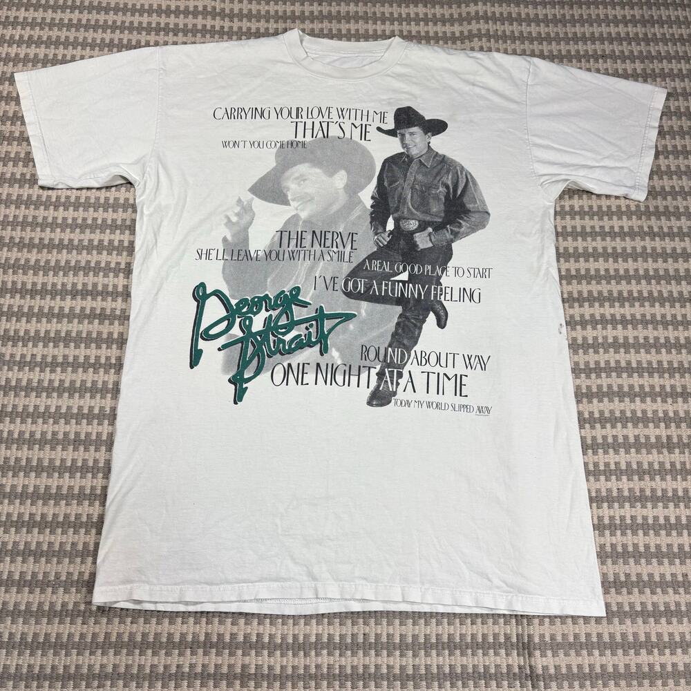 Vintage 90s George Strait Country Music Graphic T-Shirt Sz 2XL Preowned
